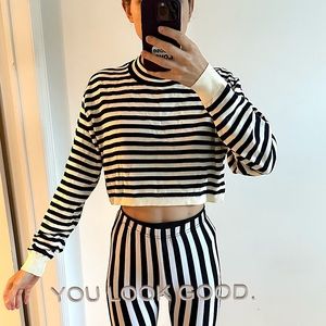 Zara short stripped pullover long sleeve